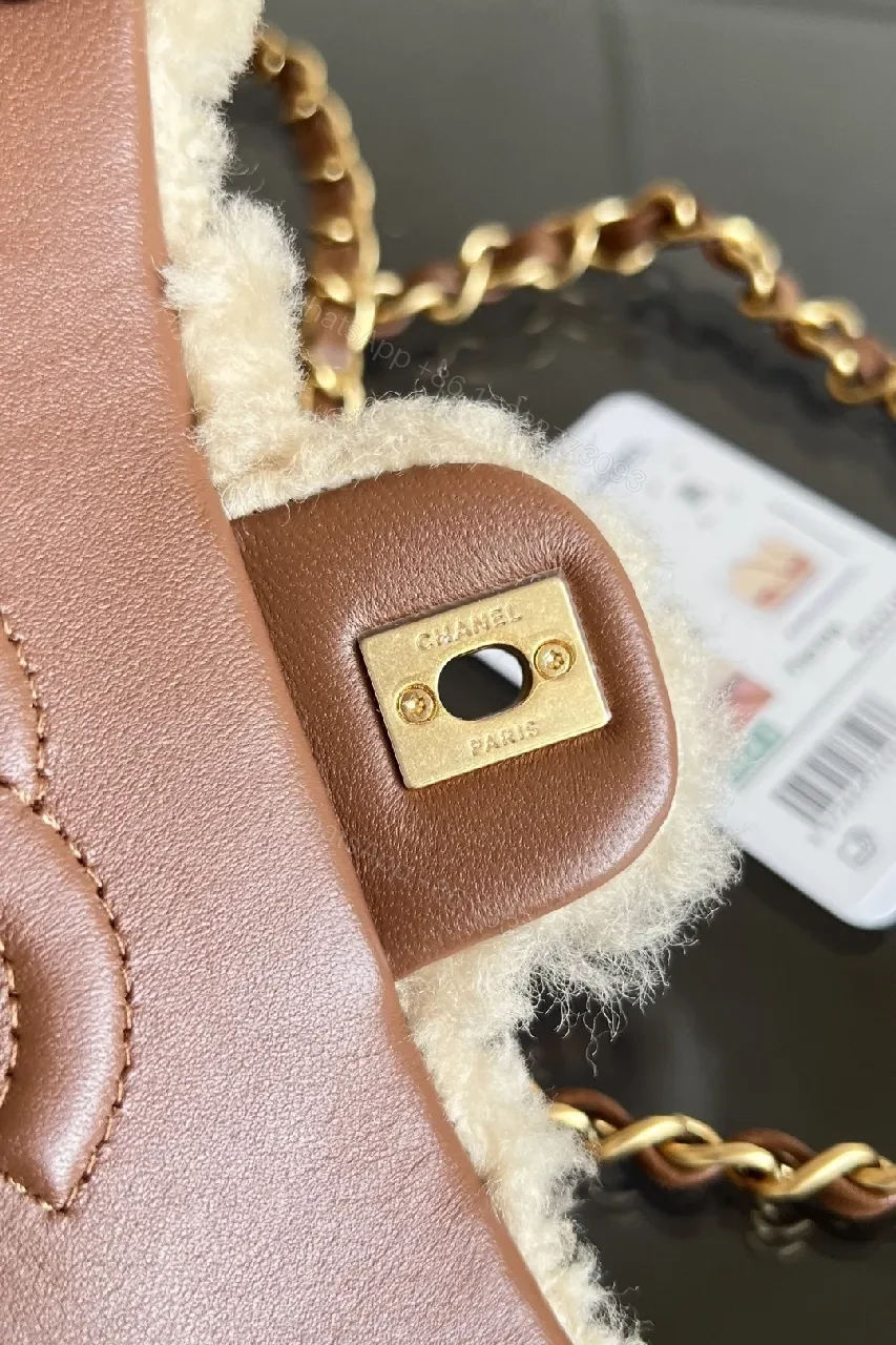 View 15 of Ivory Shearling Quilted Bag: Luxe Chain-Detail
