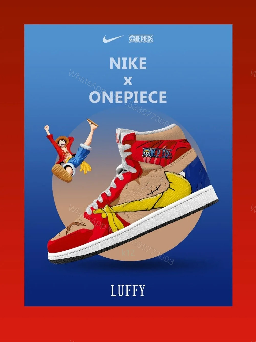 Monkey D. Luffy V.7 Custom TS High Jordan 1 — view 1