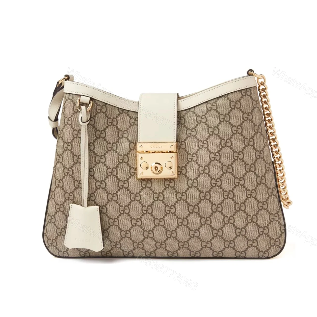 GUCCI PADLOCK GG MEDIUM SHOULDER BAG WHITE 29CM — view 1