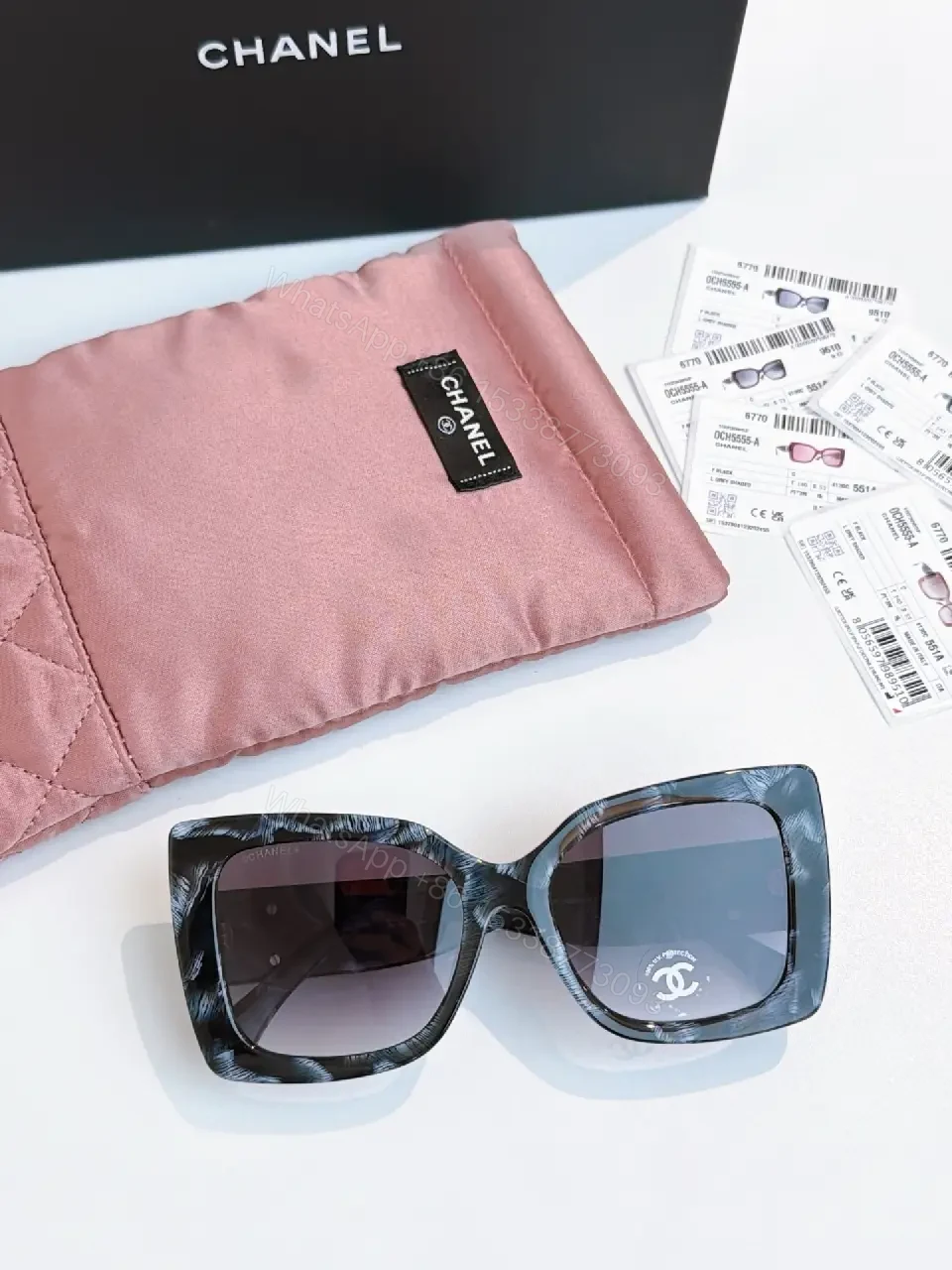 View 6 of Oversized Square Sunglasses with Luxe UV Shield, Polished Noir