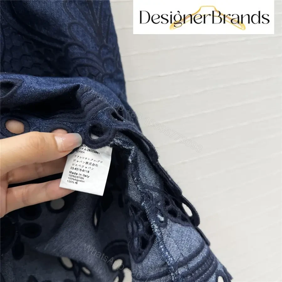 View 7 of Zimmermann Mahon Broderie Anglaise Denim Midi Dress