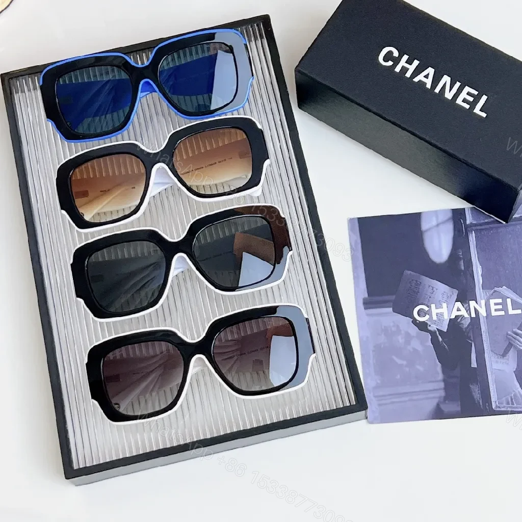 View 9 of Two-Tone Bold Square Sunglasses with Gradient Lenses, Luxury Casual Eyewear