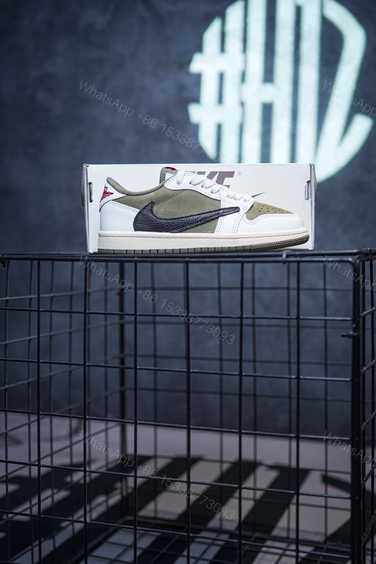 View 3 of Kid Shoes TS x Air Jordan 1 Low Olive