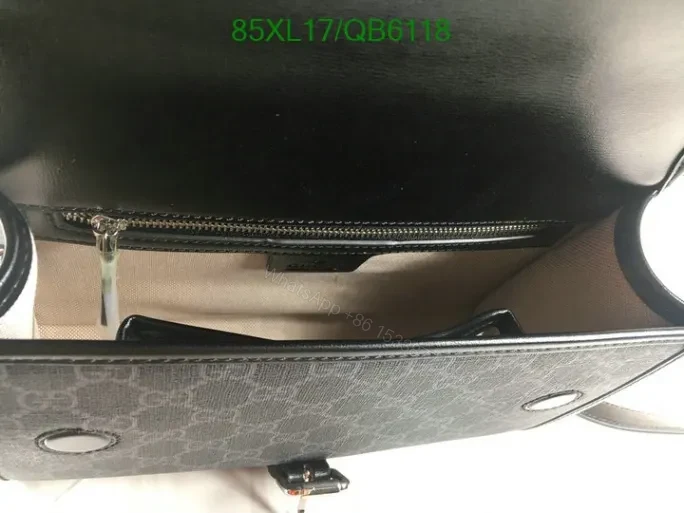 View 6 of Gucci Inspired Supreme Black Messenger Bag QB61187 with Interlocking G