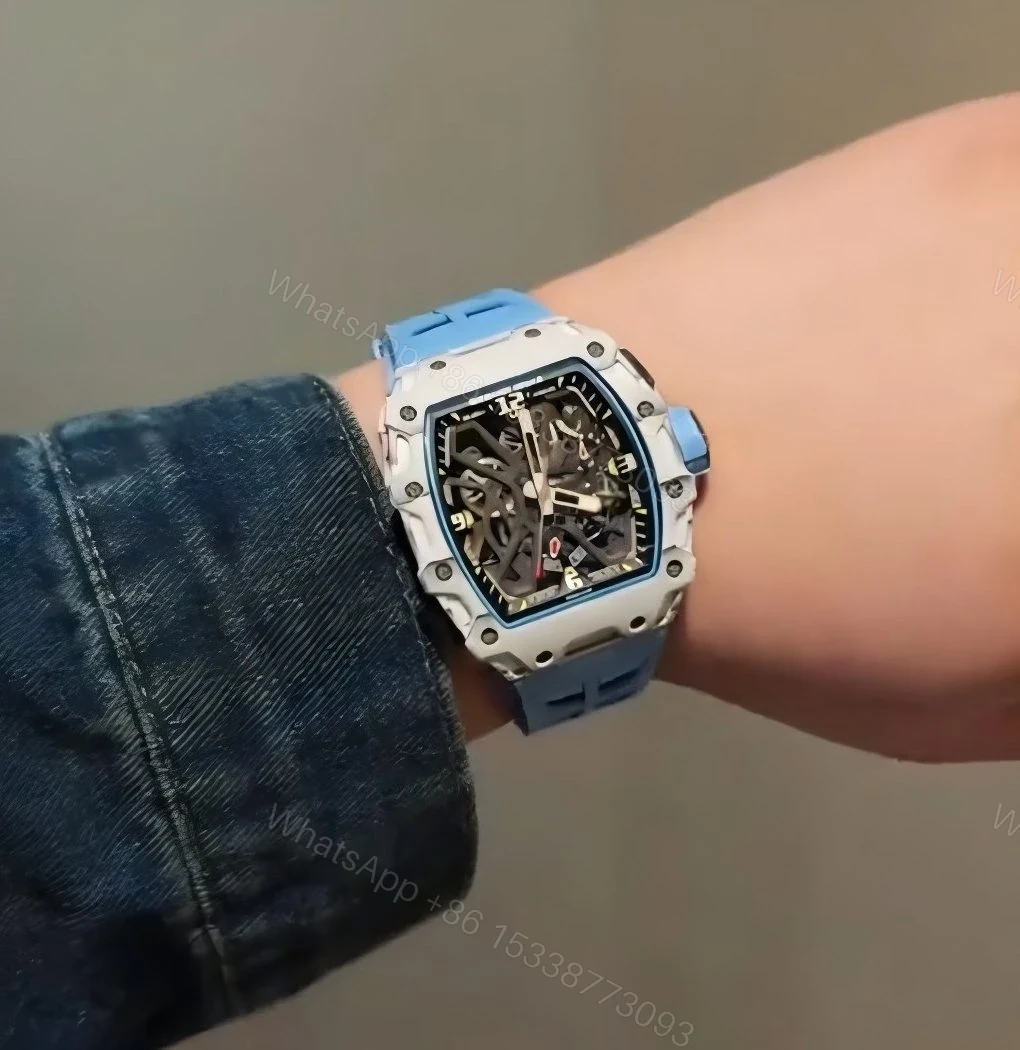 View 10 of Replica Richard Mille RM 35-03 Rafael Nadal White Carbon Fiber Case Blue Strap