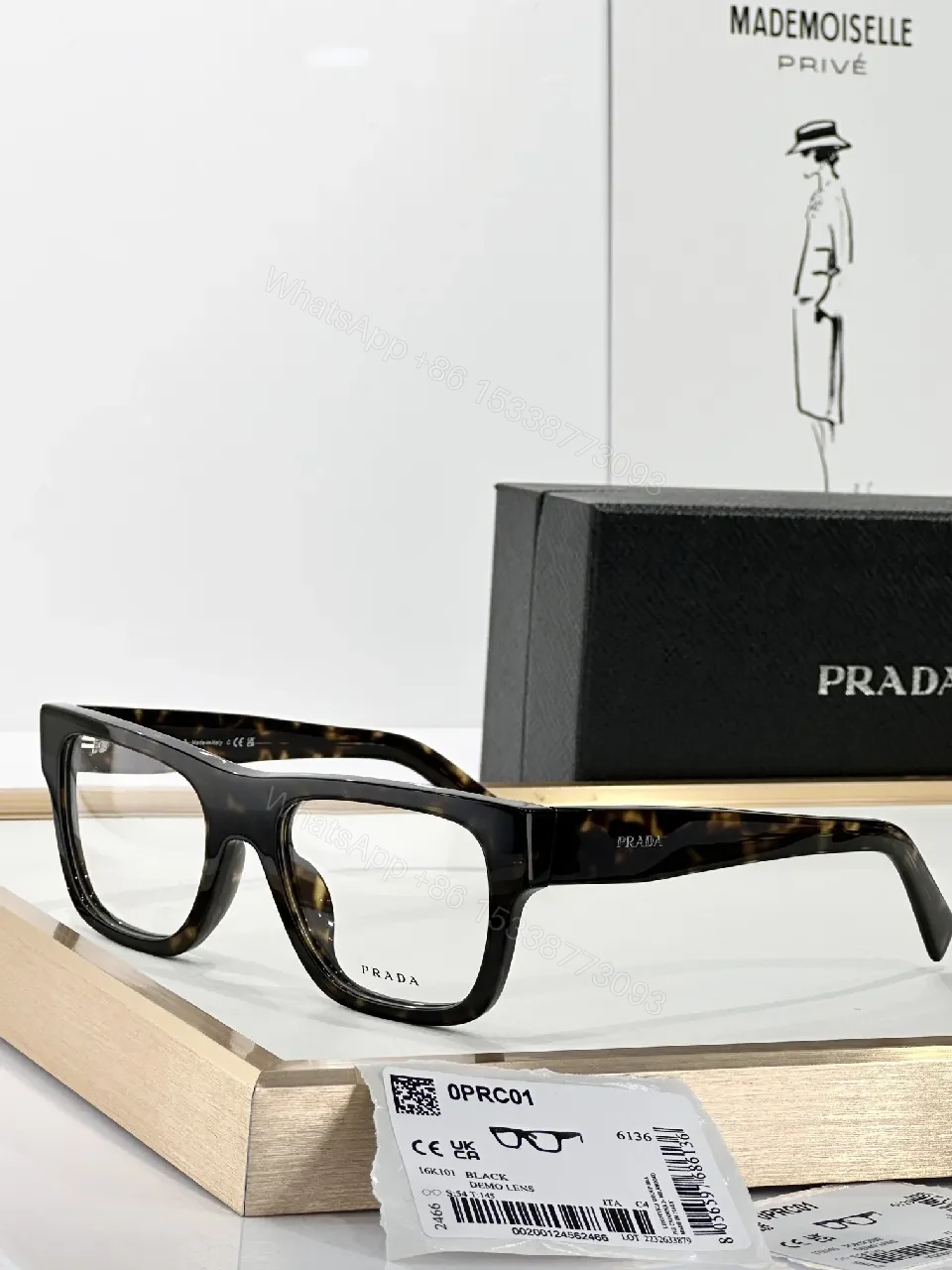 View 5 of Black Acetate Bold-Rectangle Frames: Modern Luxe Comfort