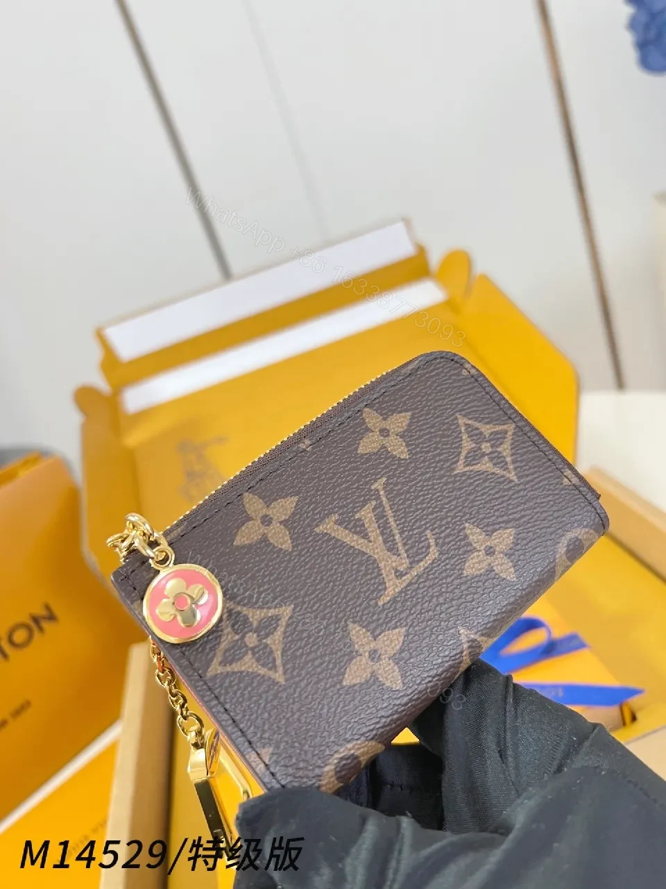 View 4 of Monogrammed Compact Leather Wallet: Slim Luxury Cash Cardholder