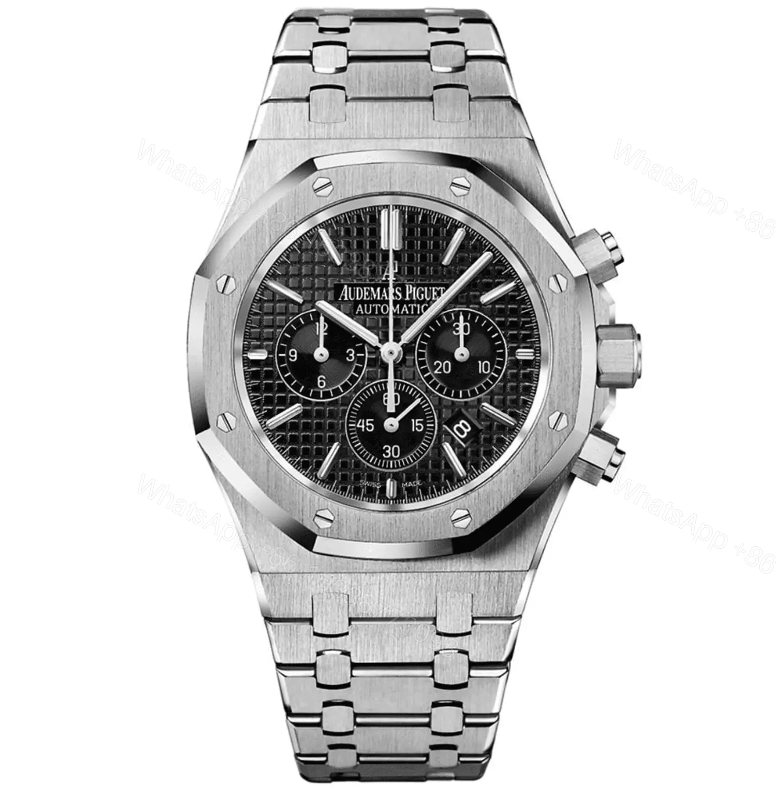 Best Swiss Clone Replica Audemars Piguet Royal Oak – Silver/Black Chronograph — view 1