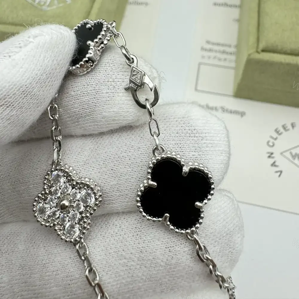 View 7 of 高仿首飾VanCleef&Arpels*RP2R900縞瑪瑙白金手鏈