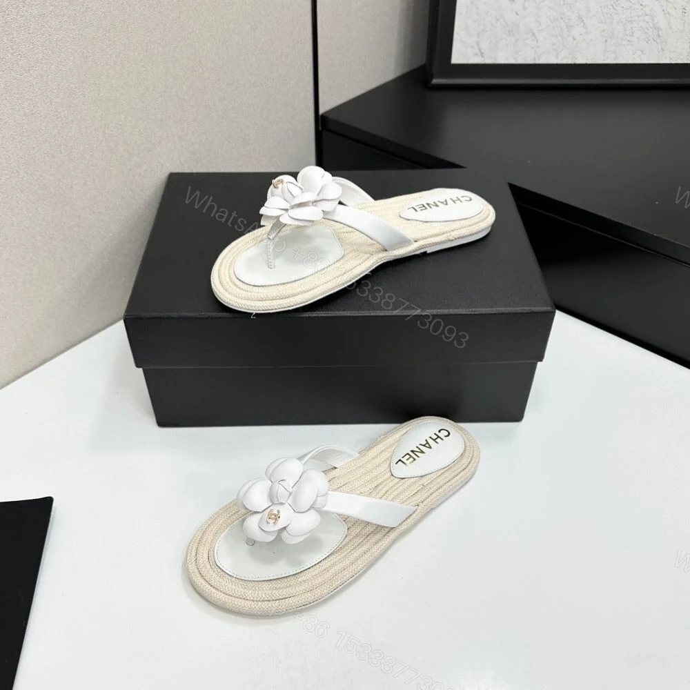 View 4 of Chanel Thong With Camellia White