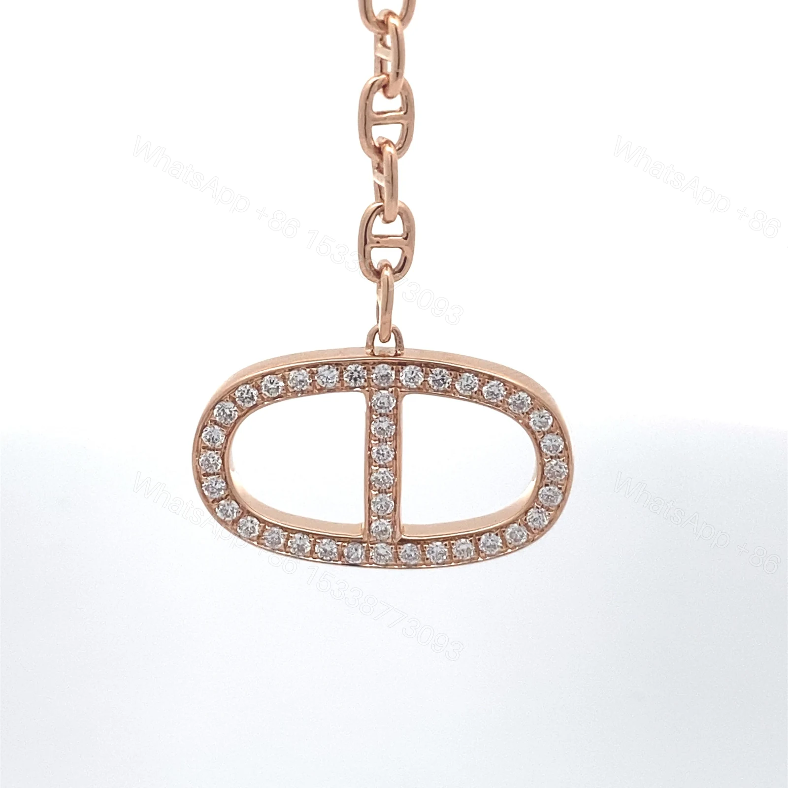View 7 of Hermès Chaine D’ancre Contour Diamond Pendant, Large Model