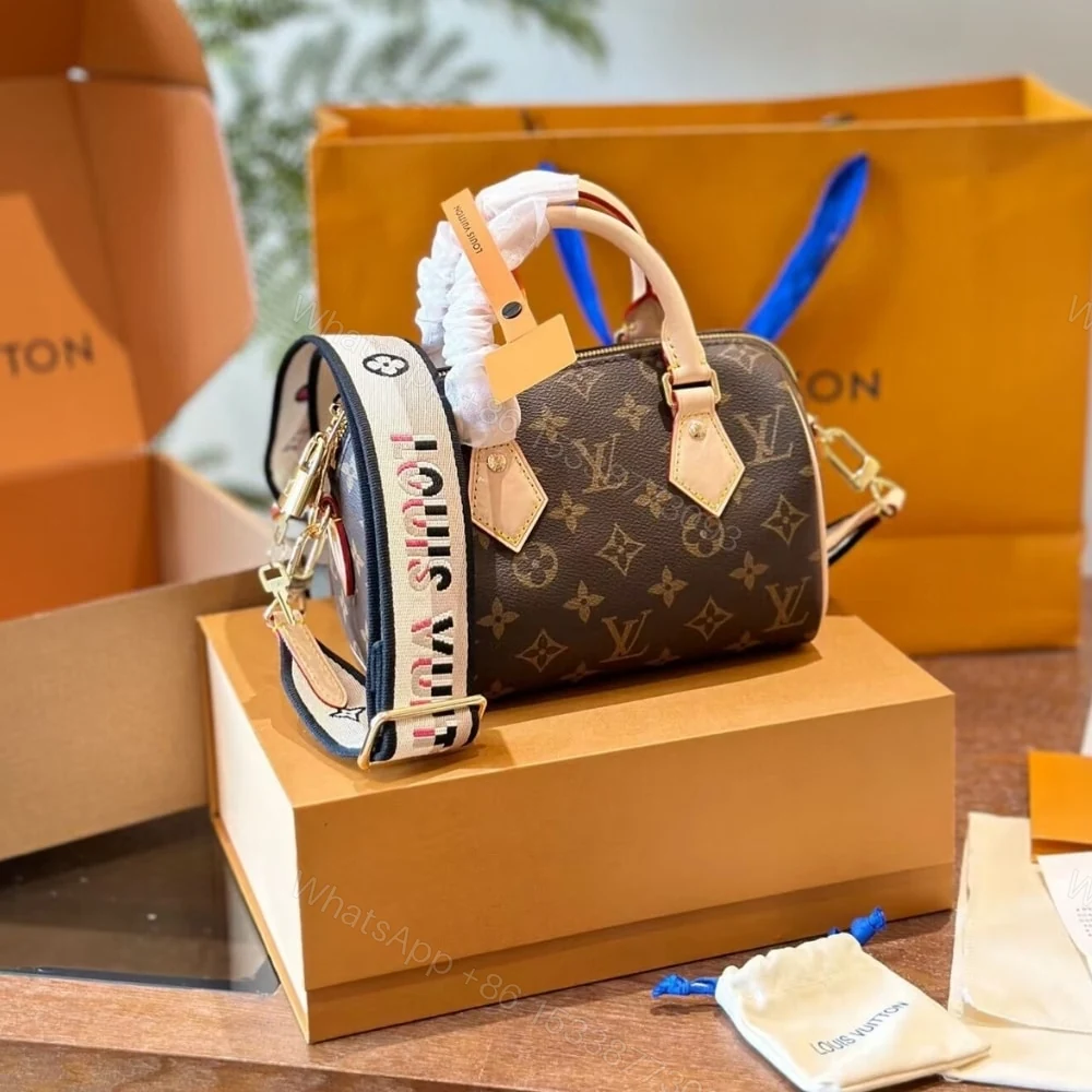View 2 of Louis Vuitton Speedy Bandoulière 20 Bag Black Strap Brown 20Cm M46234