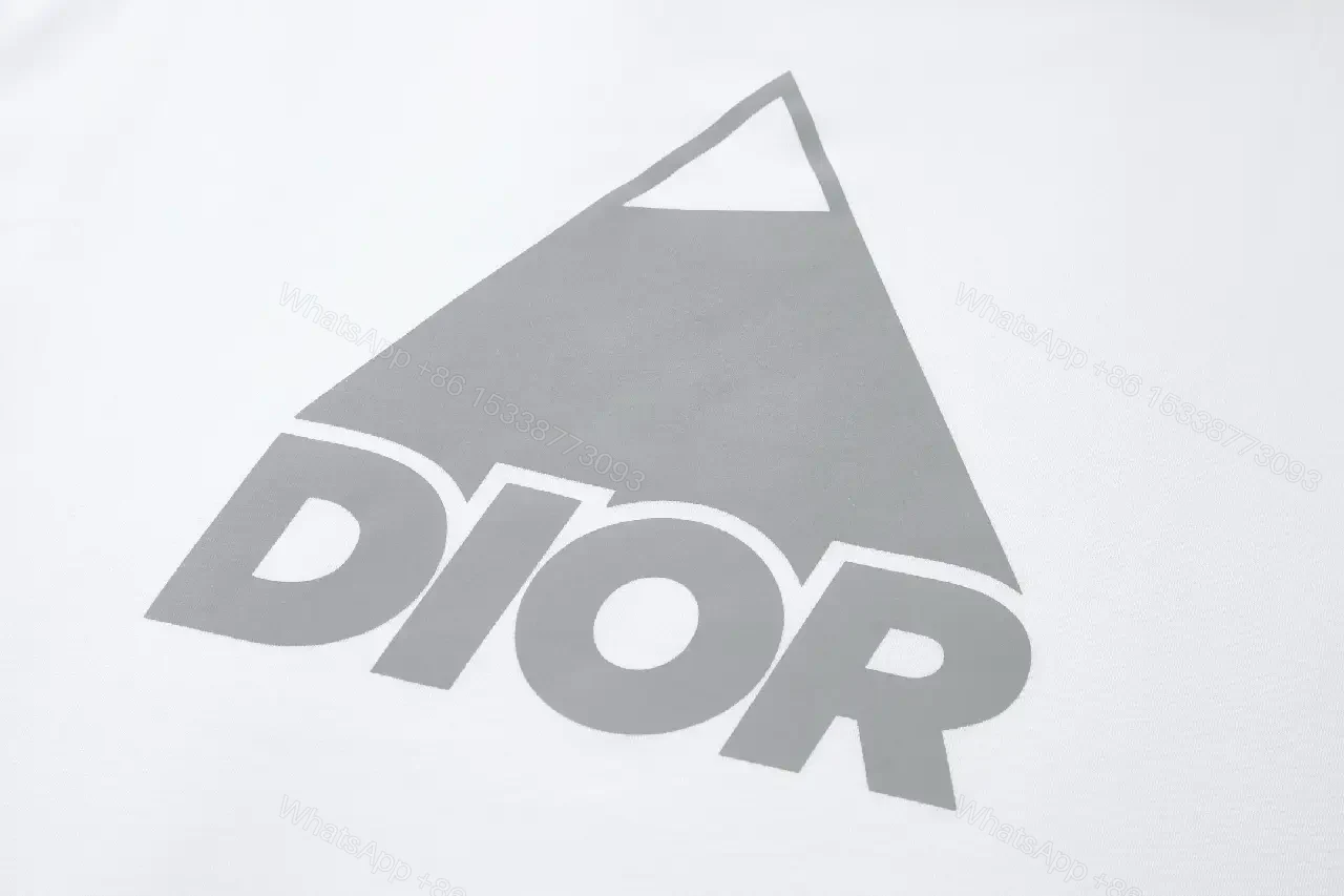 View 2 of White Cotton Minimalist Tee — Dior Paris Logo, Modern Silhouette