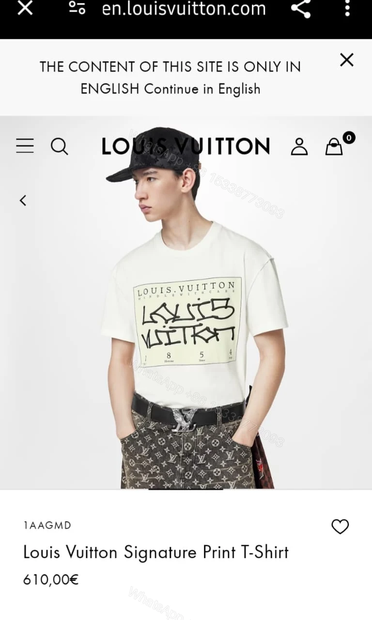 View 4 of FIRST COPY LOUIS VUITTON COTTON LYCRA CREW NECK T-SHIRT
