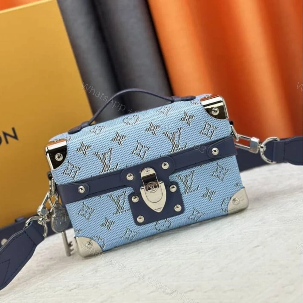 View 2 of Louis Vuitton Soul Trunk Box Bag Blue 19Cm M15035