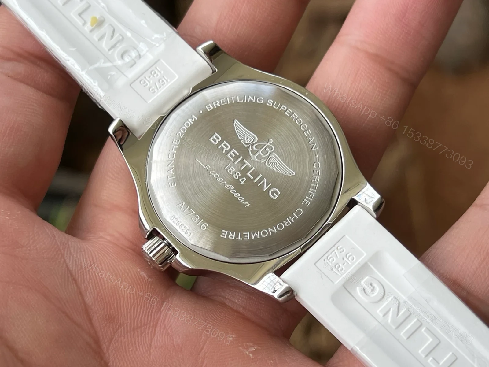 View 8 of Breitling Superocean White Ladies Replica 36MM Premium White Rubber Strap Edition BT-SO-WHT-LDY-WHT-36