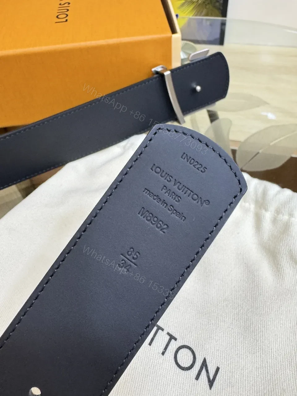 View 8 of Monogram Black Canvas Belt with Signature Buckle, Luxe Style