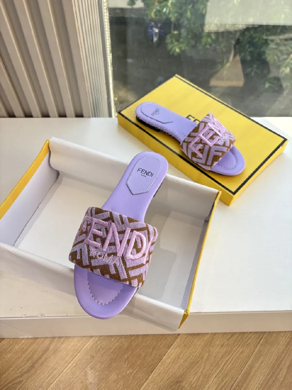 View 9 of Soft Lilac + Monogram Slide + Chic Comfort + Premium Comfort + Slide