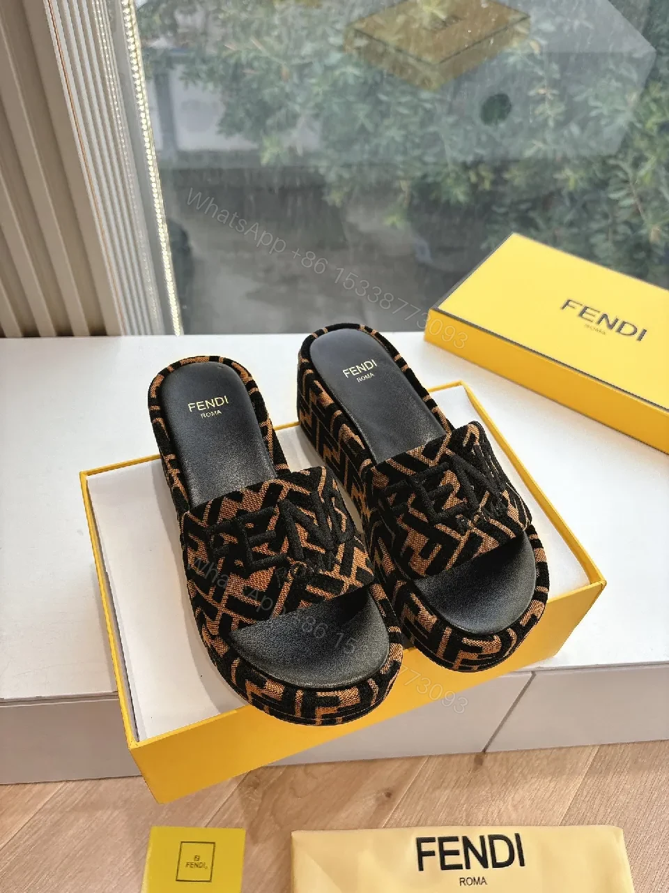 Statement Jacquard Slip-Ons: Luxe Open-Toe Footwear — view 1
