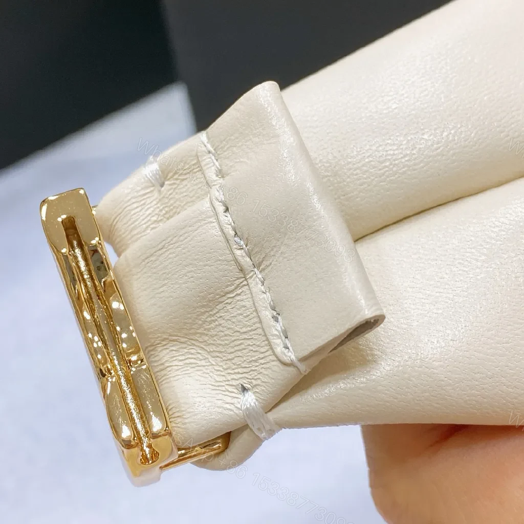 View 7 of Ivory Faux Leather Headband with Gold Logo Emblem - Chic, Everyday Glam