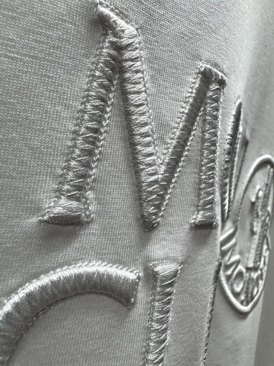 View 8 of White Cotton Luxe Tee with Embroidered Detail