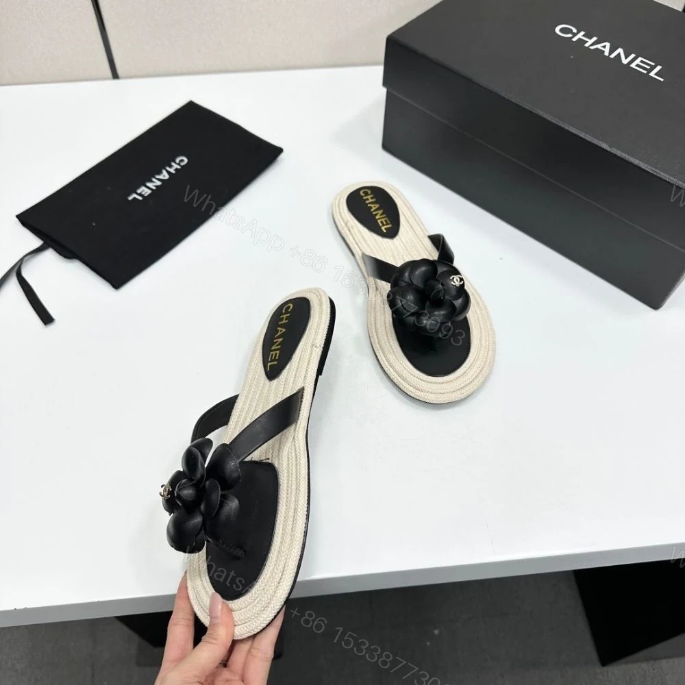 View 7 of Chanel Thong With Camellia Black
