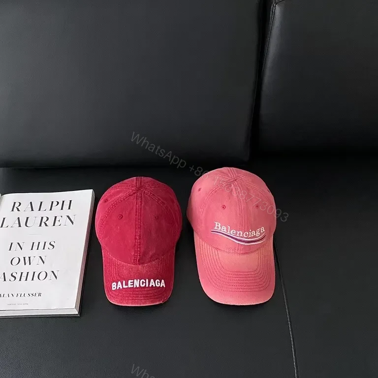 View 4 of Crimson Balenciaga Cap: Premium Everyday Luxury Edge