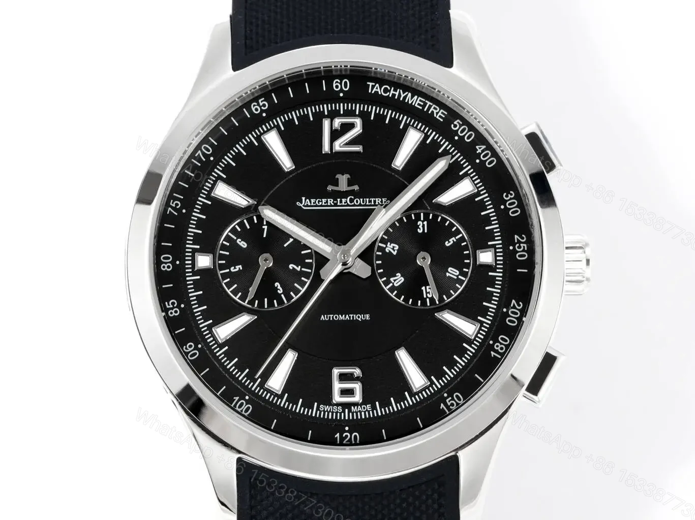 View 2 of Jaeger LeCoultre Black Chronograph Watch Rubber Strap Ultimate 42MM JLC-POL-CHRONO-BLK-RUB-42