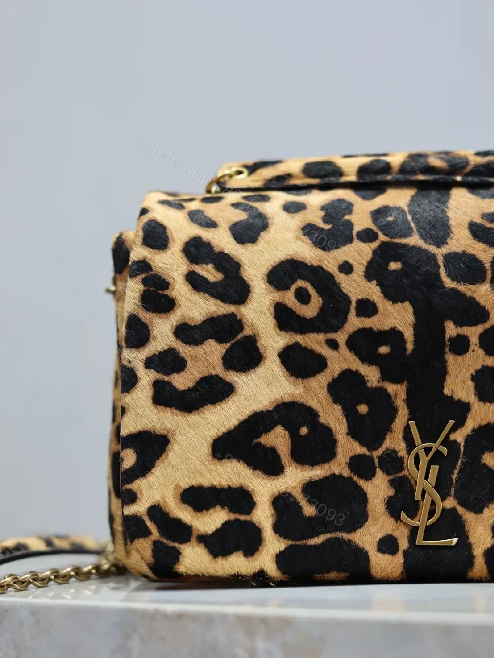 View 6 of Leopard Print Mini Bag with Gold Accent: Compact Luxury Bag