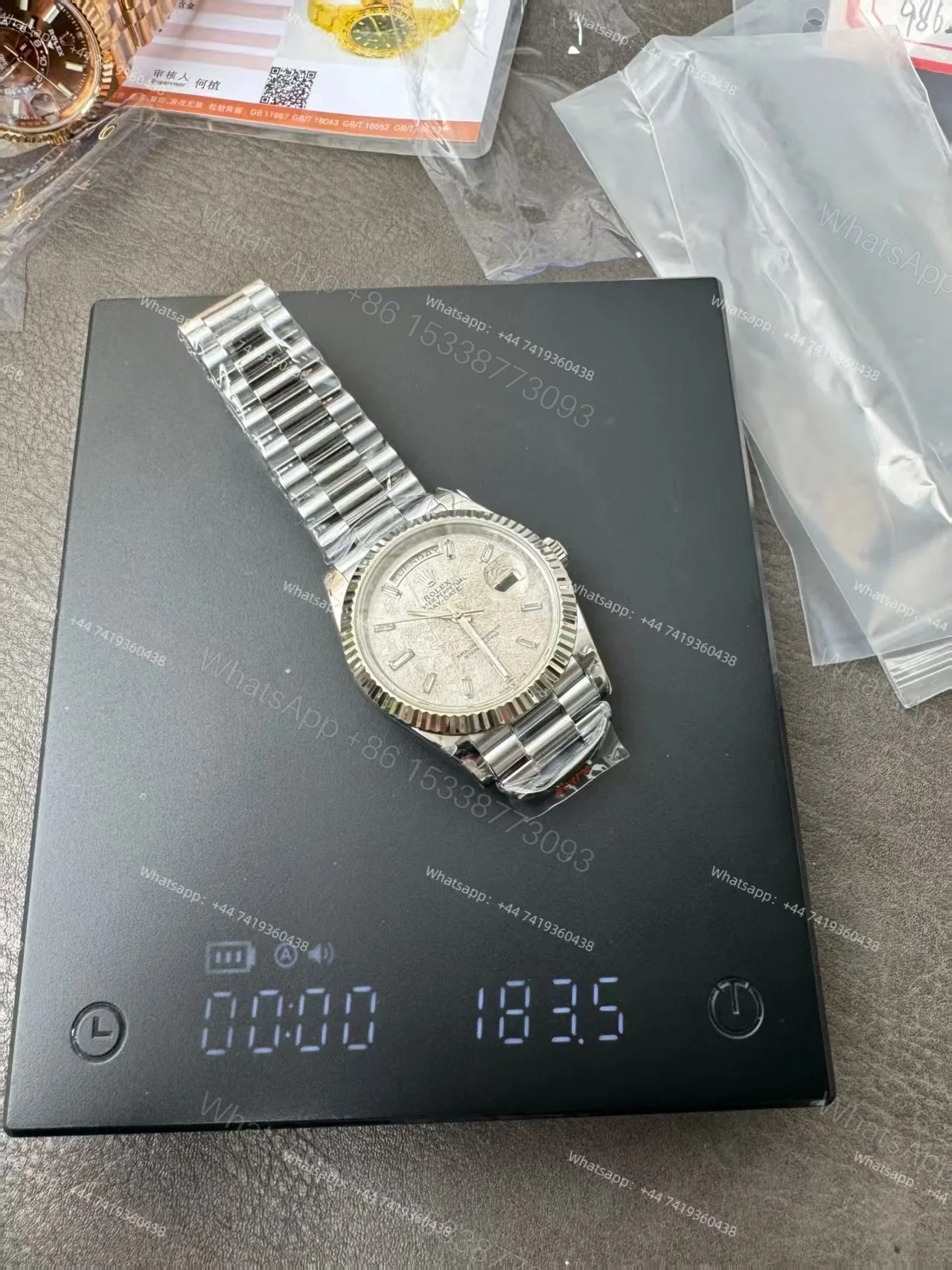 View 11 of Rolex Day-Date M228239-0055 1:1 Replica Meteorite Dial 40MM 3255 Movement Presidential Bracelet Super Clone Watch