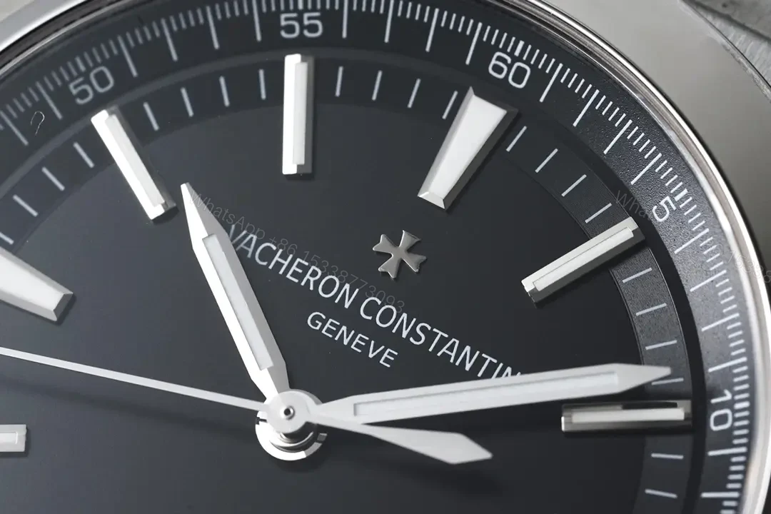 View 6 of GS Factory Vacheron Constantin Overseas Black Dial Stainless Steel Watch with Interchangeable Rubber Strap