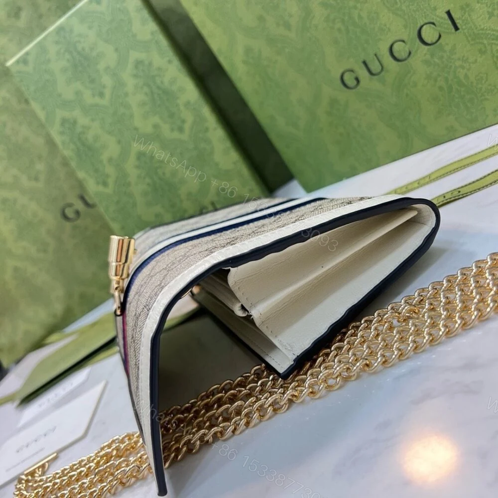 View 6 of Gucci Jackie 1961 Continental Chain Wallet GG Brown 19Cm 652681 HUHHG 9794