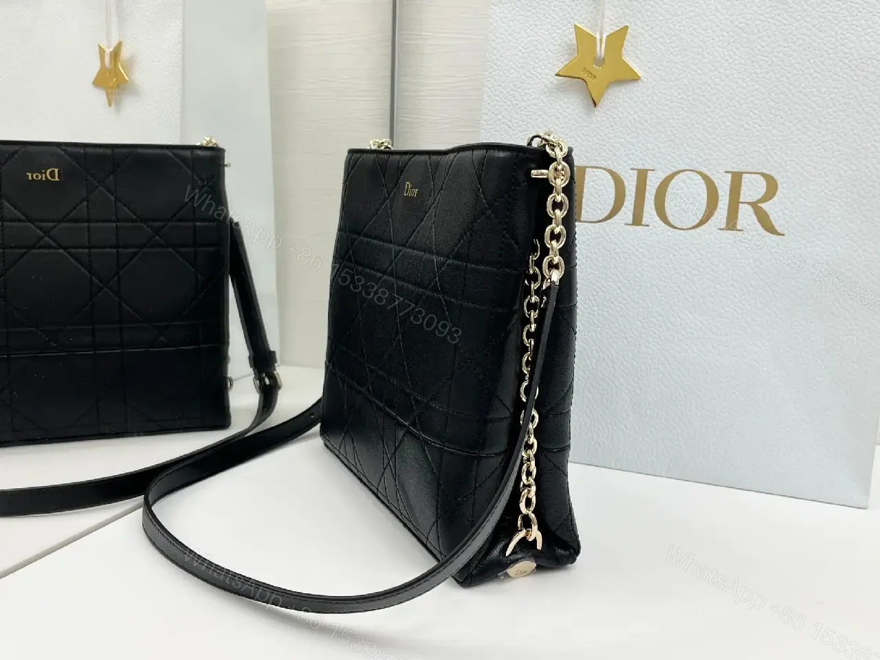 View 2 of Structured Black Quilted Crossbody: Luxe, All-Day Comfort