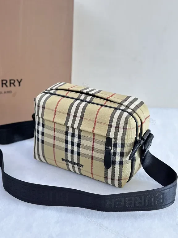 View 5 of Mini Burberry-Check Crossbody: Refined Utility Bag