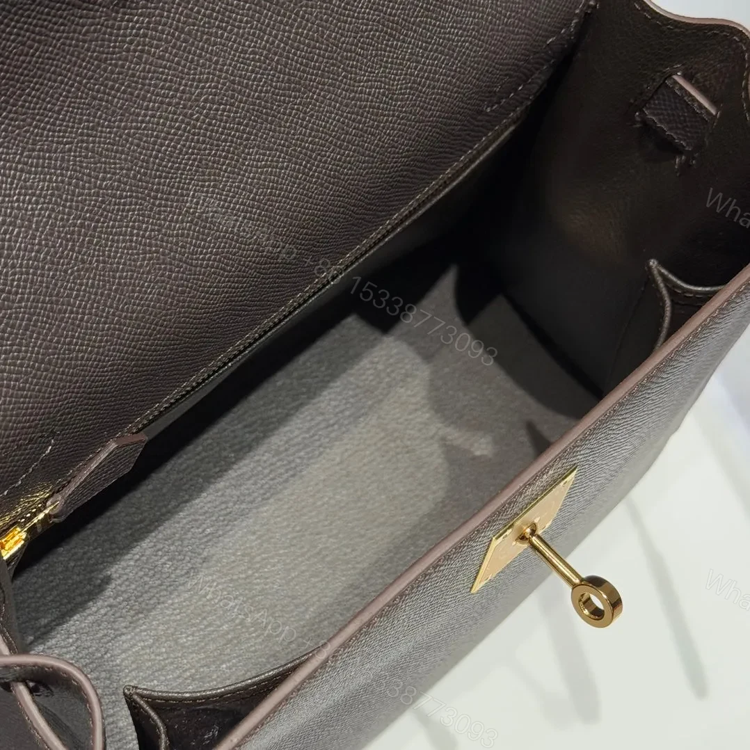 View 4 of HN 28CM IN EBENE EPSOM GOLD HARDWARE