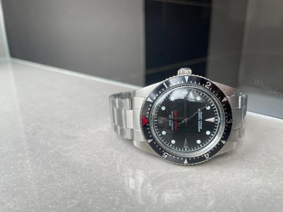 View 4 of VINTAGE Rolex Milgauss 6541 PT Edition Black Dial on Rivet Bracelet