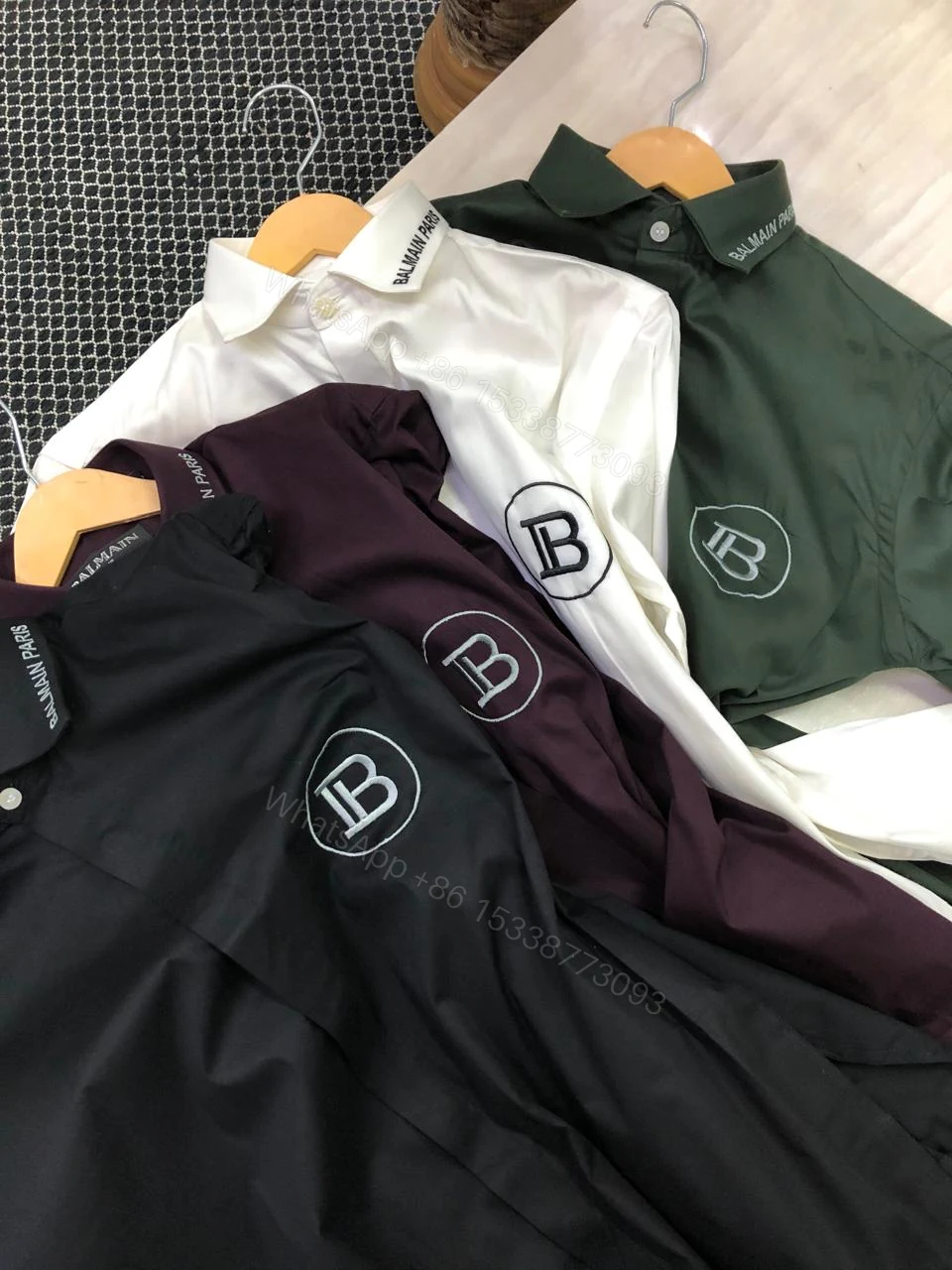 View 5 of FIRST COPY BALMAIN COTTON LYCRA SHIRTS SATIN SHIRTS