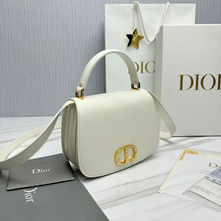 View 4 of Chic Box Bag: Dior-Inspired Leather Gold Hardware Bag