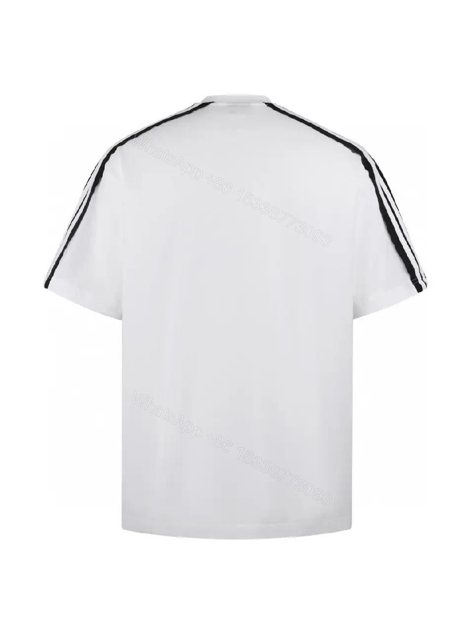 View 3 of White Textile Athletic Tee Balenciaga Logo Short-Sleeve T-Shirt