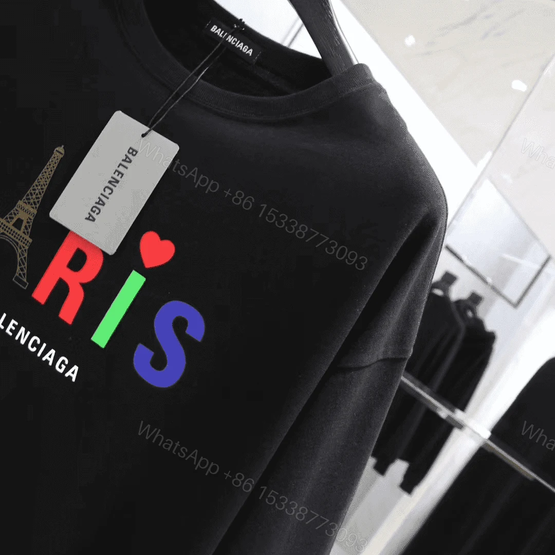 View 6 of BALENCIAGA MEN’S BLACK MODE LOGO TEE – BB42
