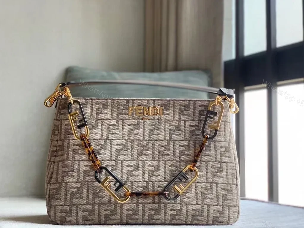 Patterned Satchel with Signature Fendi Hardware - All-Day Luxury Bag — view 1