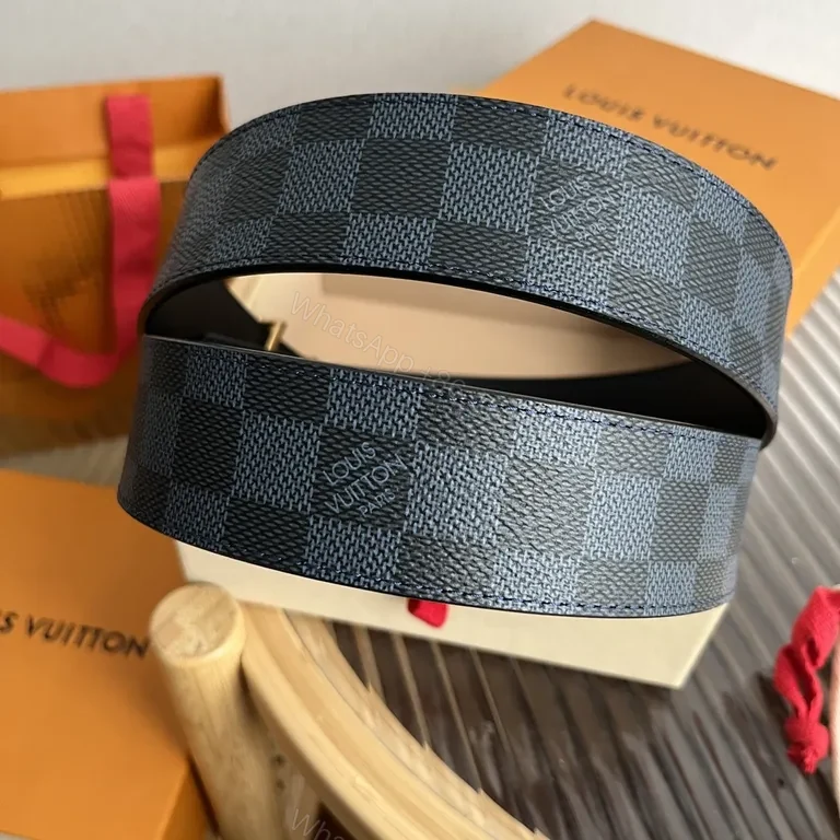 View 6 of Bold LV Checker Belt: Lux Durable Everyday Accessory