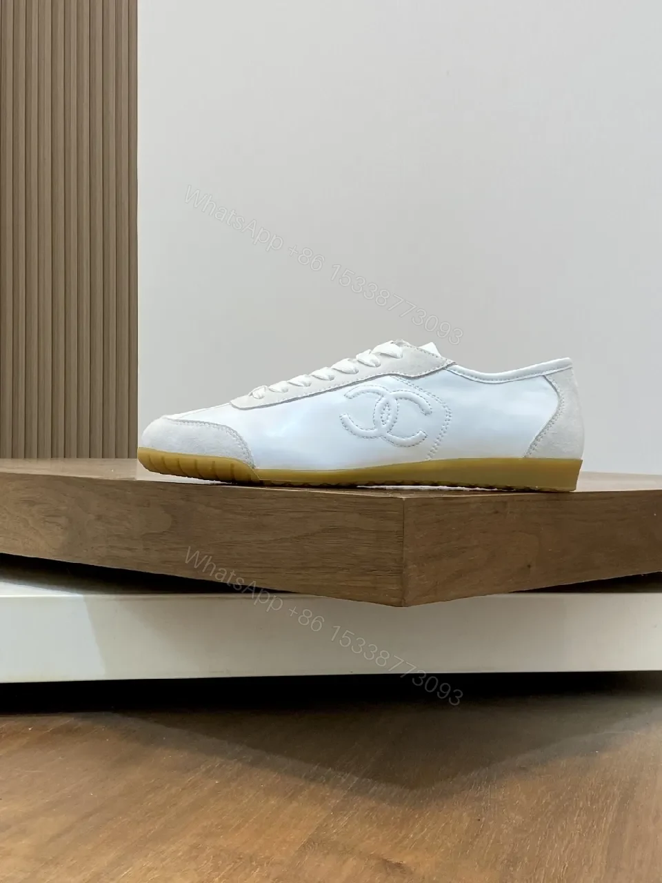 View 9 of Minimalist White Leather Sneakers, Subtle Detail, Everyday Luxury Shoes