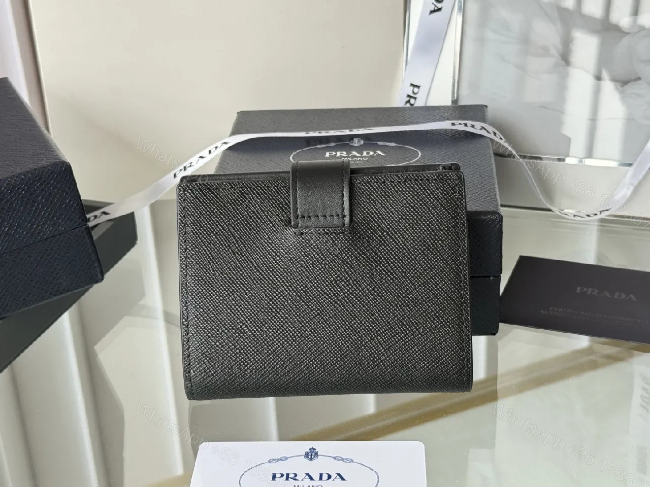 View 9 of Structured Saffiano Wallet: Luxe, Compact, Durable Everyday Use