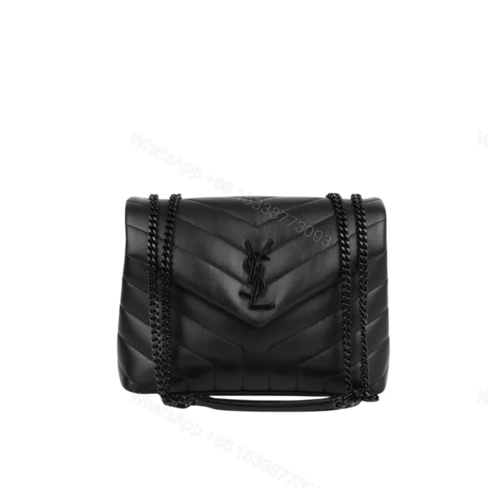 Saint Laurent Loulou Small Chain Bag In Matelassé Y Black Noir 23Cm 494699DV7281000 — view 1