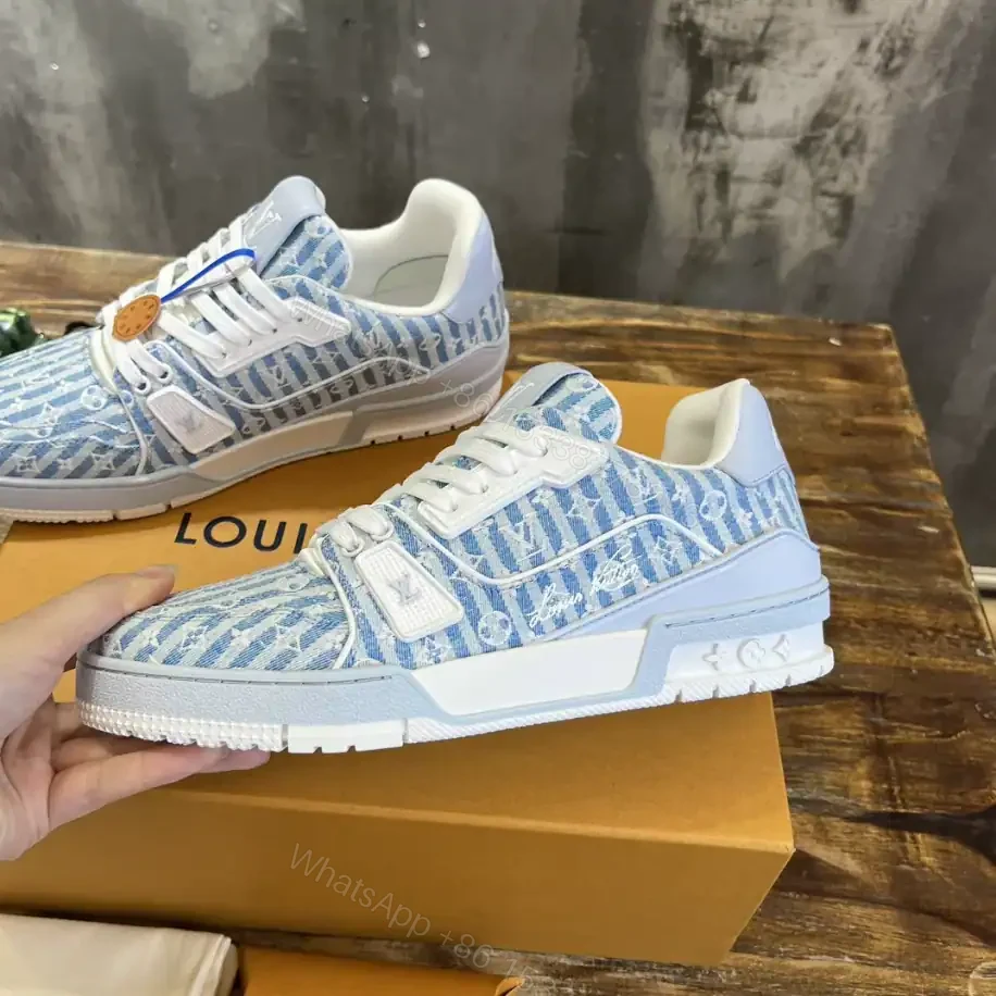 View 2 of LOUIS VUITTON TRAINER SNEAKERS BLUE MONOGRAM TEXTILE – LSVT346