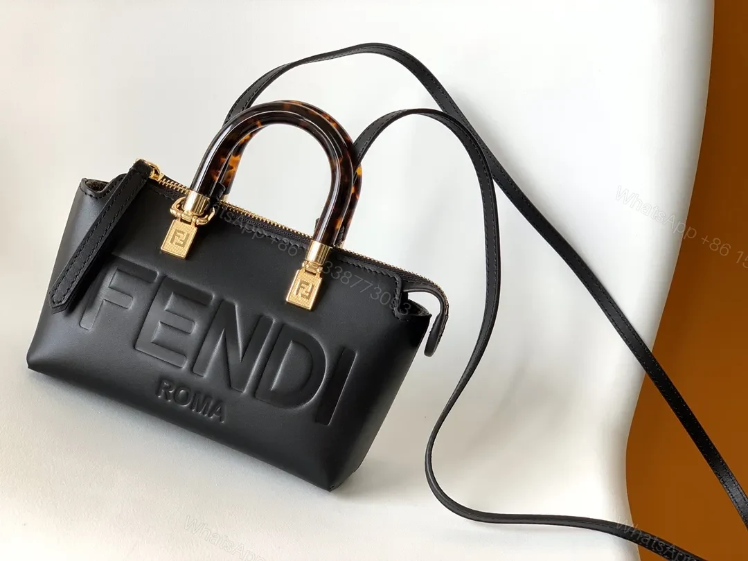 Bold Logo, Leather, Minimalist, Gold Hardware Bag, Mini Bag — view 1