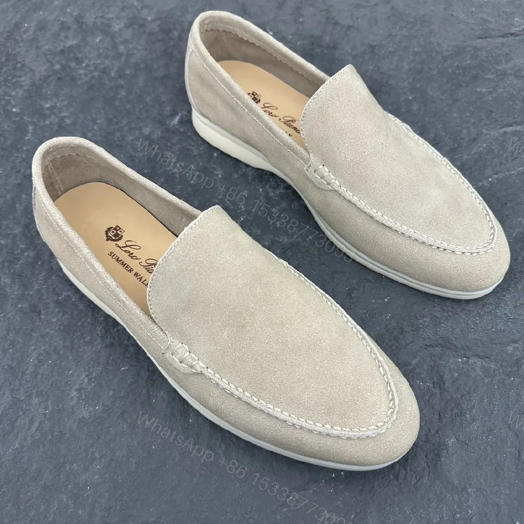 View 4 of Neutral Suede Slip-On Loafers: Supreme Comfort