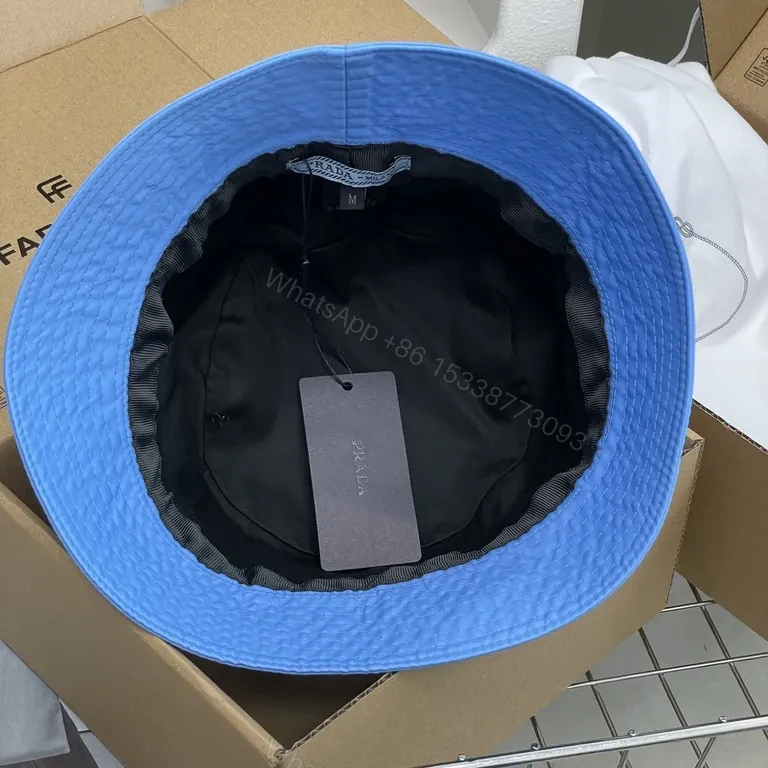 View 5 of Blue Prada Bucket Hat: Luxe Nylon, Sun-Protection, Packable