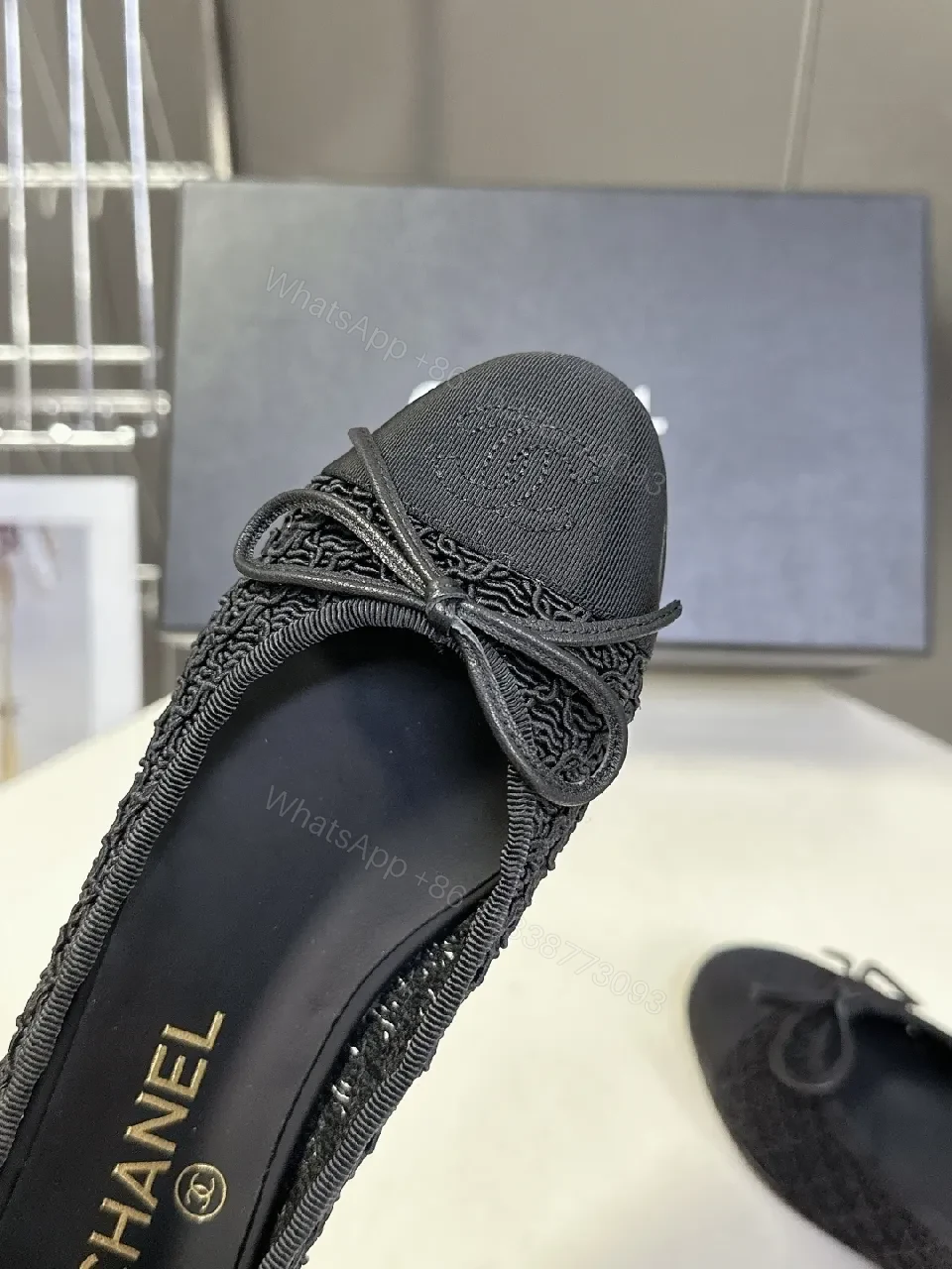 View 6 of Black Knit Chanel-Inspired Ballet Flats: Subtle Luxe Comfort